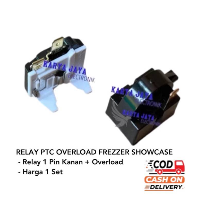 1 Set Relay Ptc Overload Showcase Lemari Pendingin / Overload Showcase