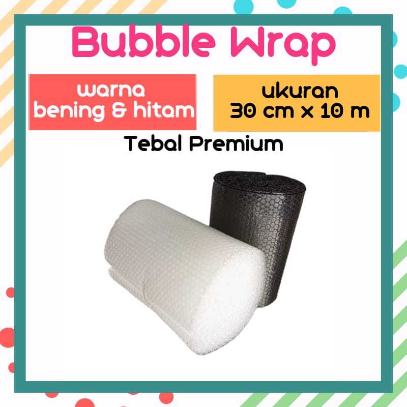 

[REGULER] [10Mx30Cm] Bubble Wrap Hitam Bening Putih Premium Tebal Gelembung Kuat Roll 10 Meter x 30 Cm Peralatan Packing Pembungkus Kemasan Online