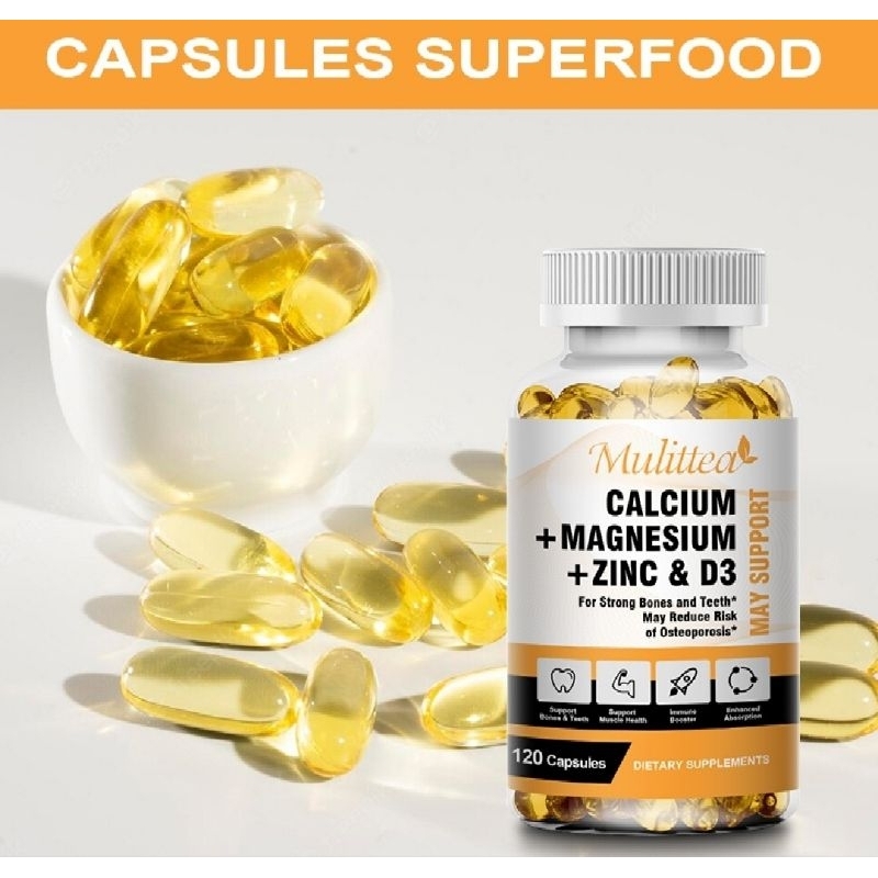 MULITTEA CALCIUM + MAGNESIUM + D3 dan ZING IMMUNE BOOSTER KESEHATAN OTOT TULANG dan GIGI
