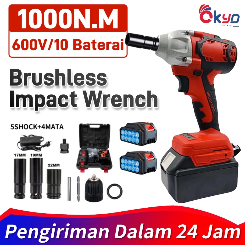 ✨[READY] ✨Cordless Drill Cordless Brushless Mesin bor Impact Wrench Brushless Murah Mesin Bor Murah 