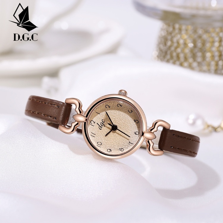 PREMIUM DGC 10341 Jam Tangan Wanita Kecil Fashion Santai Kuarsa Tali Kulit Jam Wanita Jam Tangan