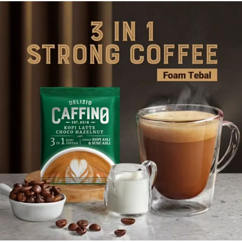 

Kopi caffino kopi latte choco hazelnut renceng sachet isi 10x20gr