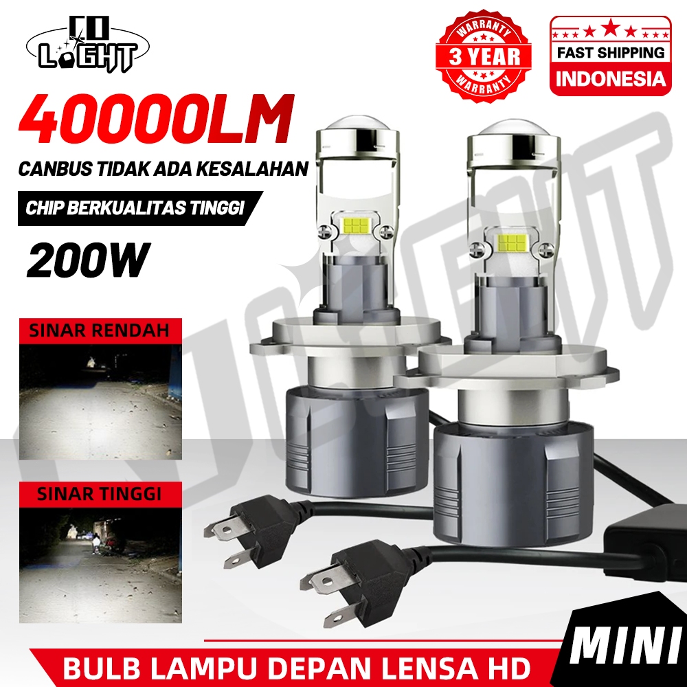 Projie Led Mobil Mini Projie Y12 H4 Mobil Super Terang Lampu Led Mobil Utama Kabut Headlamp Lampu Mo
