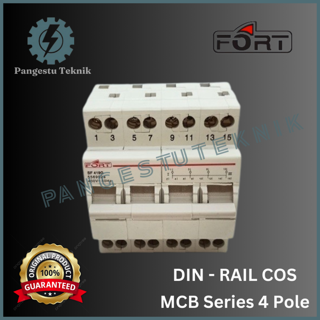 MCB OHM SAKLAR 4P 25A 32A 40A 63A COS Change Over Switch 4 Pole Phase FORT / DIN RAIL COS (MCB SERIE