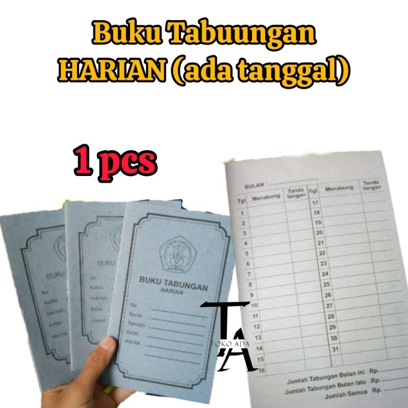 

1 pcs Buku tabungan harian || menabung || buku tabungan sekolah tanggal harian bulanan tahunan SISWA KECIL