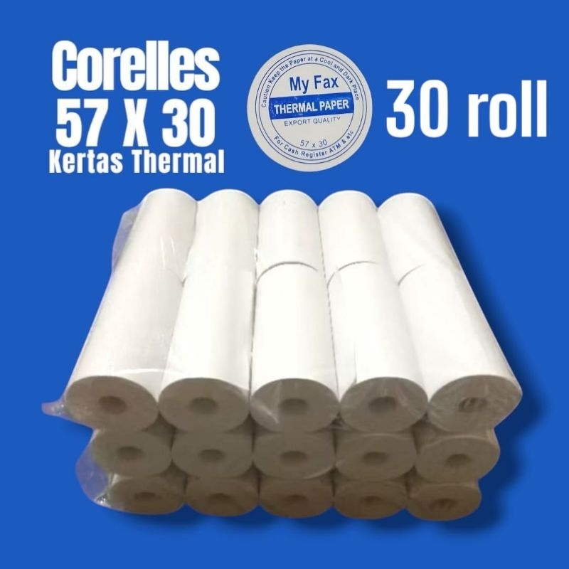

30pcs kertas thermal 57x30full 1kg coreles