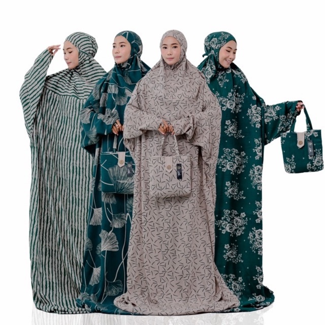 Mukena Terusan Jumbo Hadramaut green