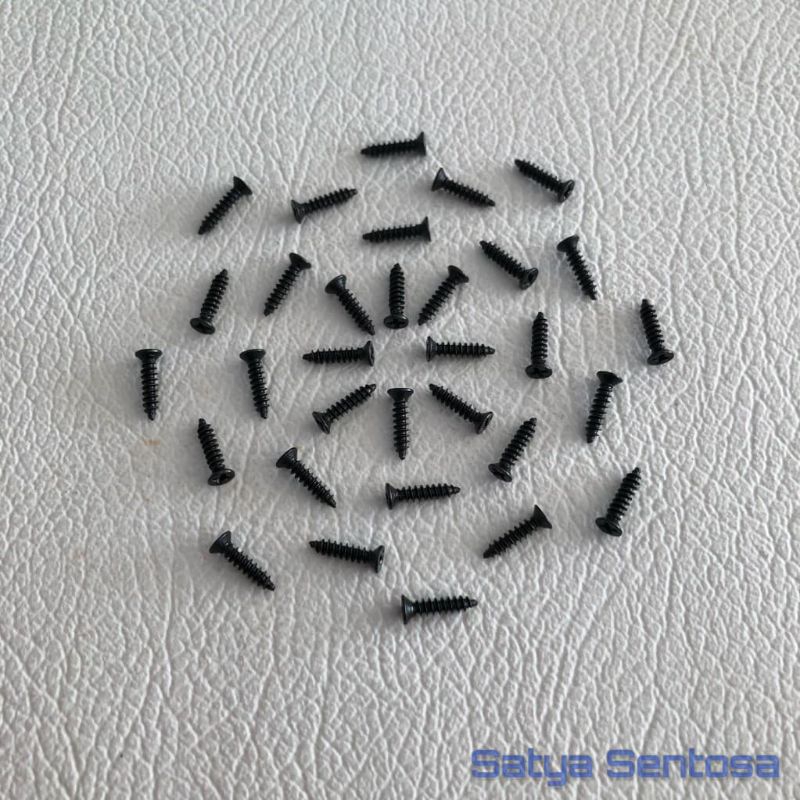 Sekrup / Skrup Mini Kecil Hitam 3.5x10 mm (100 pcs)
