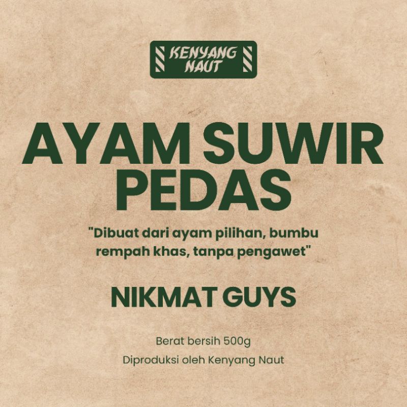 

KENYANG NAUT Ayam suwir pedas 500g - Nikmat Guys!