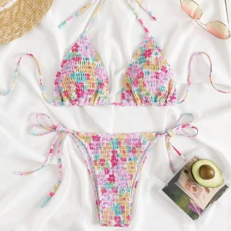 New Triangular Bag Swimsuit Female Sexy Three-point Strap Bikini Set