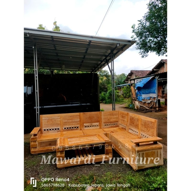 Ready Stok  COD  Kursi Tamu Minimalis Koper Full Kayu Jati Kursi Tamu Sudut Jati Kursi Tamu Minimali