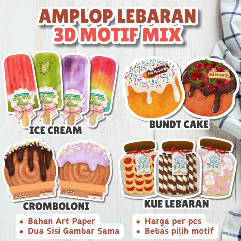 

Amplop Lebaran Idul Fitri 3D - Motif Bisa pilih suka-suka