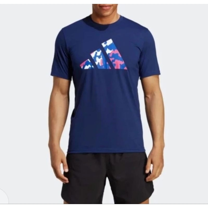 Adidas Training T-Shirt Logo Seasonal Kaos Olahraga Pria Navy Size L Original
