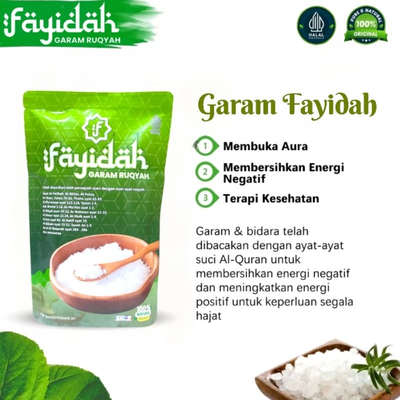 

Garam Ruqyah fayidah 1000gram pengusir kesialan Menganti energi negatif ke positif atas izin alloh
