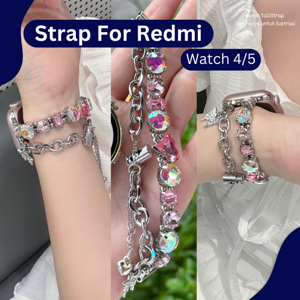Huazi Diamond Butterfly Strap for Redmi Watch 4 Redmi watch 5 Redmi watch 6 Xiaomi Band 8 Pro Xiaomi