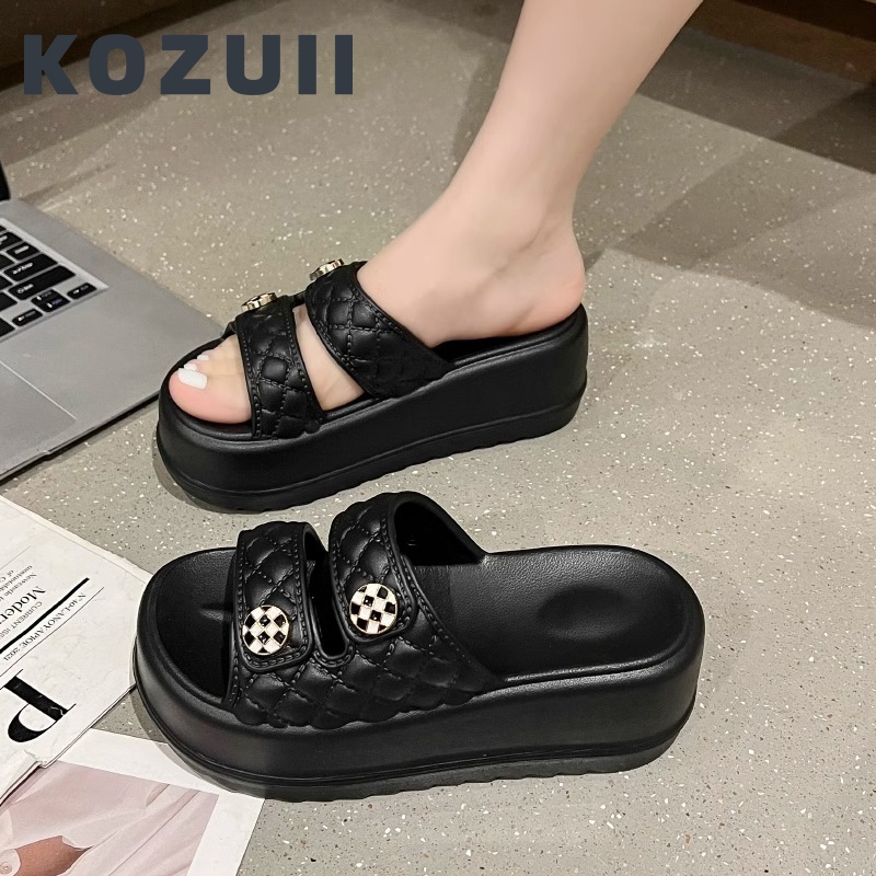 Termurah Kozui Sandal Selop Wanita Model Korea Ready Stock Tipe Wedges Anti Air Dan Anti Selip