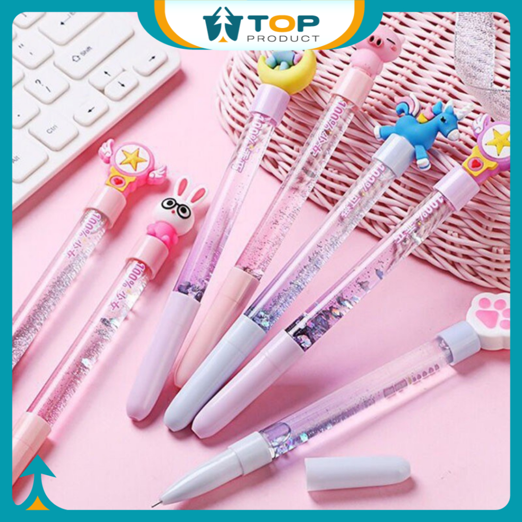 

ATK016 Pulpen Tinta Gel 0.5mm Pena Glitter Air Cristal Motif Lucu 3D