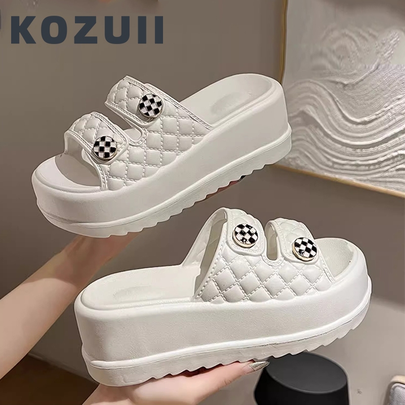 WAJIB PUNYA Kozui Sandal Selop Wanita Model Korea Ready Stock Tipe Wedges Anti Air dan Anti Selip