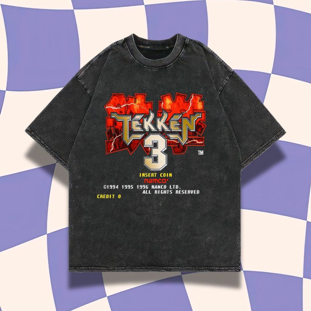 Purple Haze "Tekken 3" Oversized T-Shirt | Stone Wash | Kaos Oversize | Vintage | Atasan | Kaos Game
