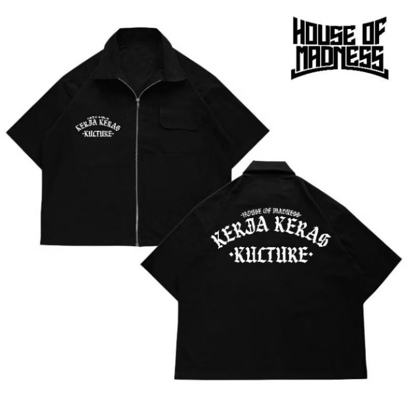KEMEJA WORKSHIRT BOXY ZIPPER HOUSE OF MADNESS KKK