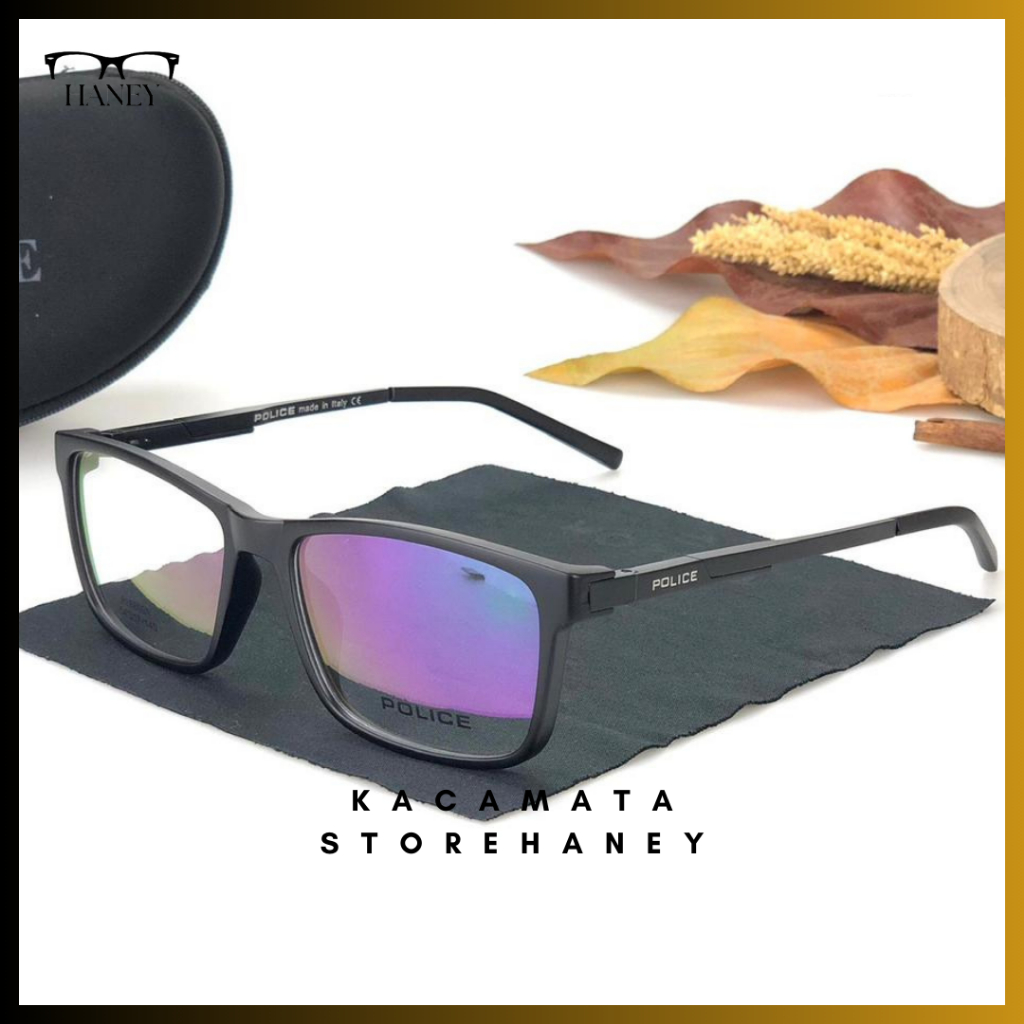 KACAMATA FRAME POLICE 68001 PRIA LENSA CUSTOM MIN/PLUS CRMC BLUERAY PHOTOCROMIC BLUECROMIC INDOOR OU