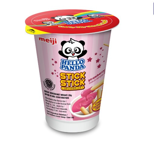 

Hello Panda Stick Biskuit Strawberry Snack Ringan 20 Gr