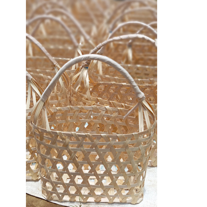 keranjang buah anyaman bambu 25x10x20 // Keranjang Anyaman Bambu Keranjang Buah Keranjang Snack