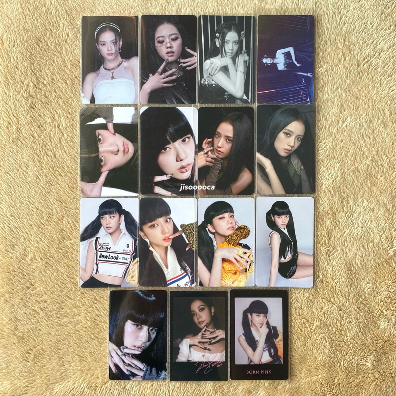 BLACKPINK JISOO PHOTOCARD — born pink pc album official photobook box pink black tag lp kit ver vers