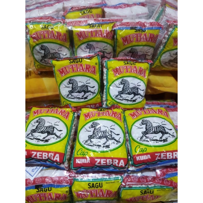 

10 pcs SAGU MUTIARA CAP ZEBRA netto 100gr pacar cina