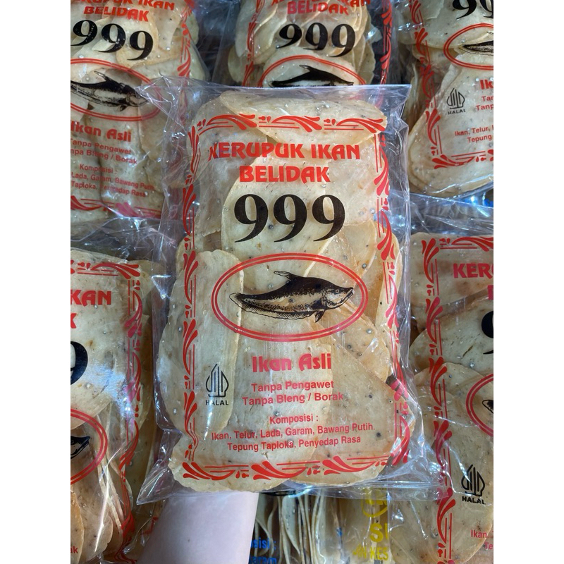 

Kerupuk ikan Belidak 999 Sahang / Lada (500g)