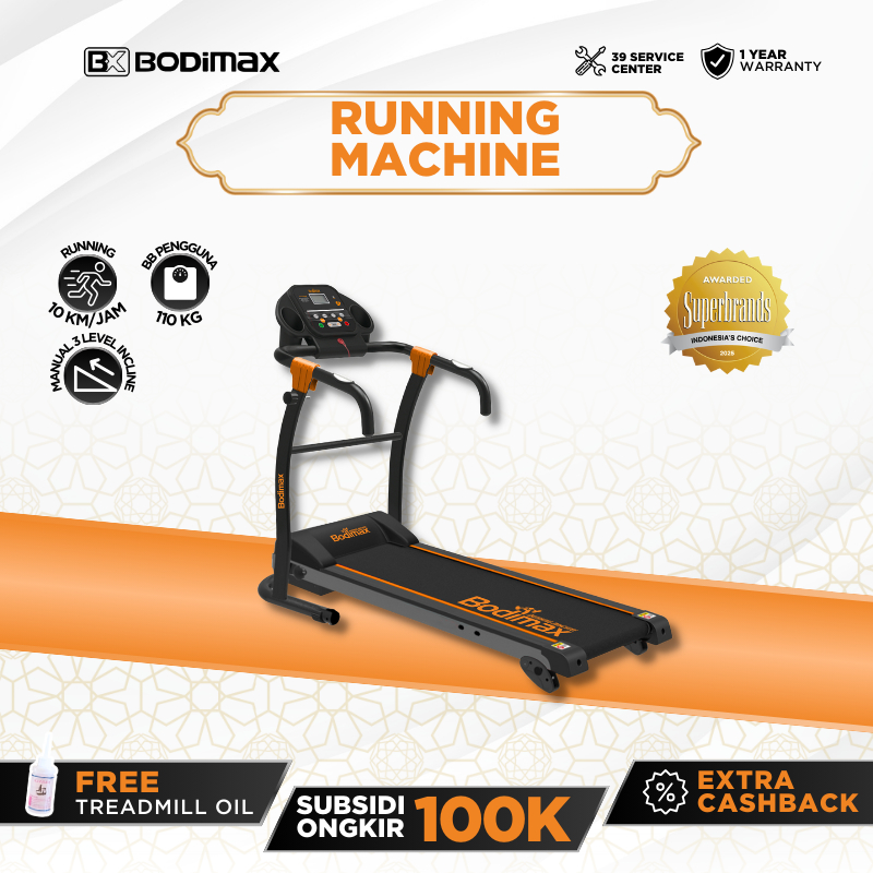 Bodimax New Running Machine / Treadmill / Alat Olahraga / Fitness