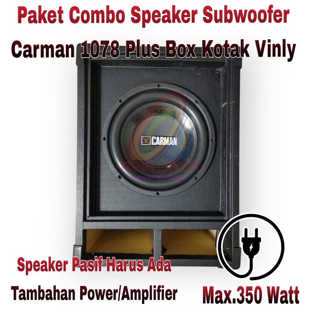 Paket Combo Speaker SUBWOOFER 10 Inch CARMAN CM 1078 Plus Box Vinyl 10 Inch