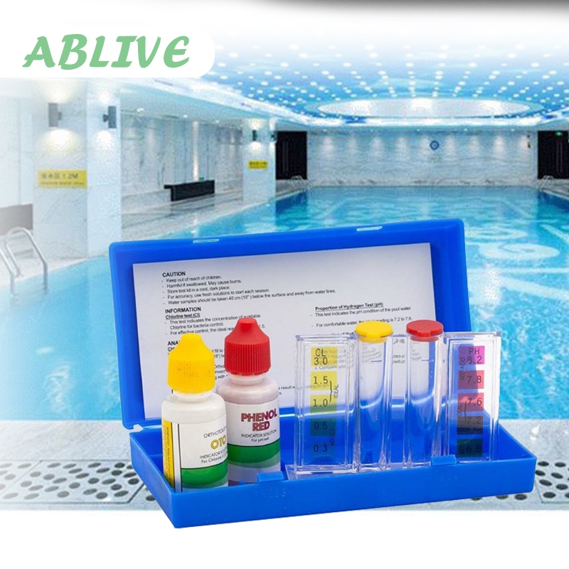Pool Test Kit Cl Ph Chlorine Hydrotool Tester Kolam Renang Refill Air