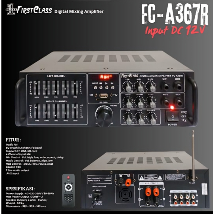 Amplifier Stereo Firstclass FC-A367R/Ampli Firstclass FC-A367R/Amplifier Audio High Performance