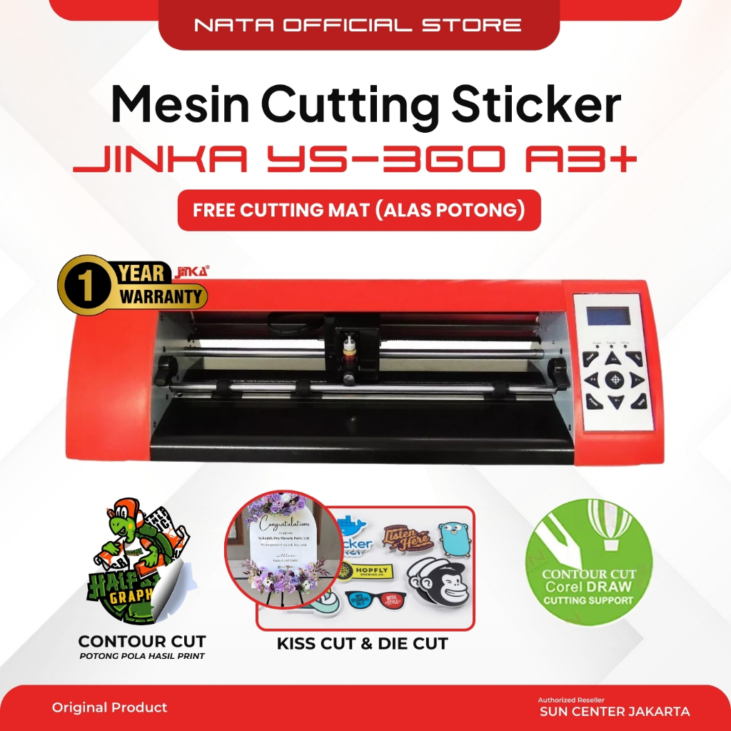Mesin Cutting Sticker Jinka YS 360 A3+ Support Cutting CorelDraw Auto Contour Cut (Sticker Transpara