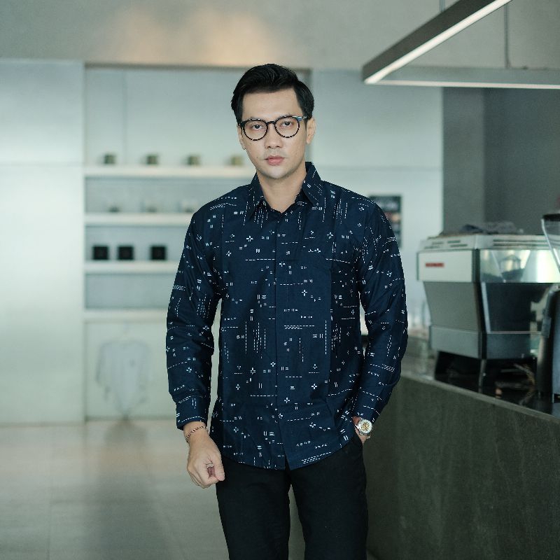 Baju Batik Pria Premium Lengan Panjang Modern - BATIK METAMORVOSA  MOTIF NISKALA
