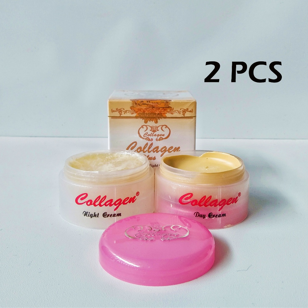 ( 2 PCS ) Cream Siang Malam Collagen Bpom Original