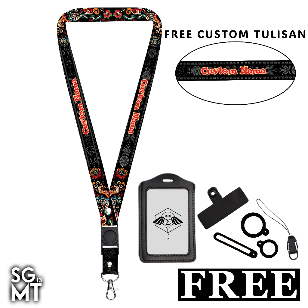 

Lanyard Custom Nama Gantungan Card Holder Printing Name Tag Nature - Sigmat13