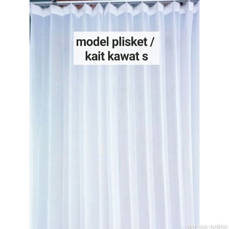 Kain Gorden vitrase polos Transparan Gorden Daleman model plisket