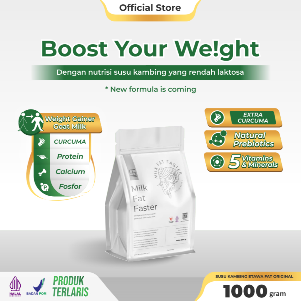 

Torimiaw - Ternak Syams Milk Fat Faster Rasa Original 1KG Susu Penambah Berat Badan ideal kenaikan