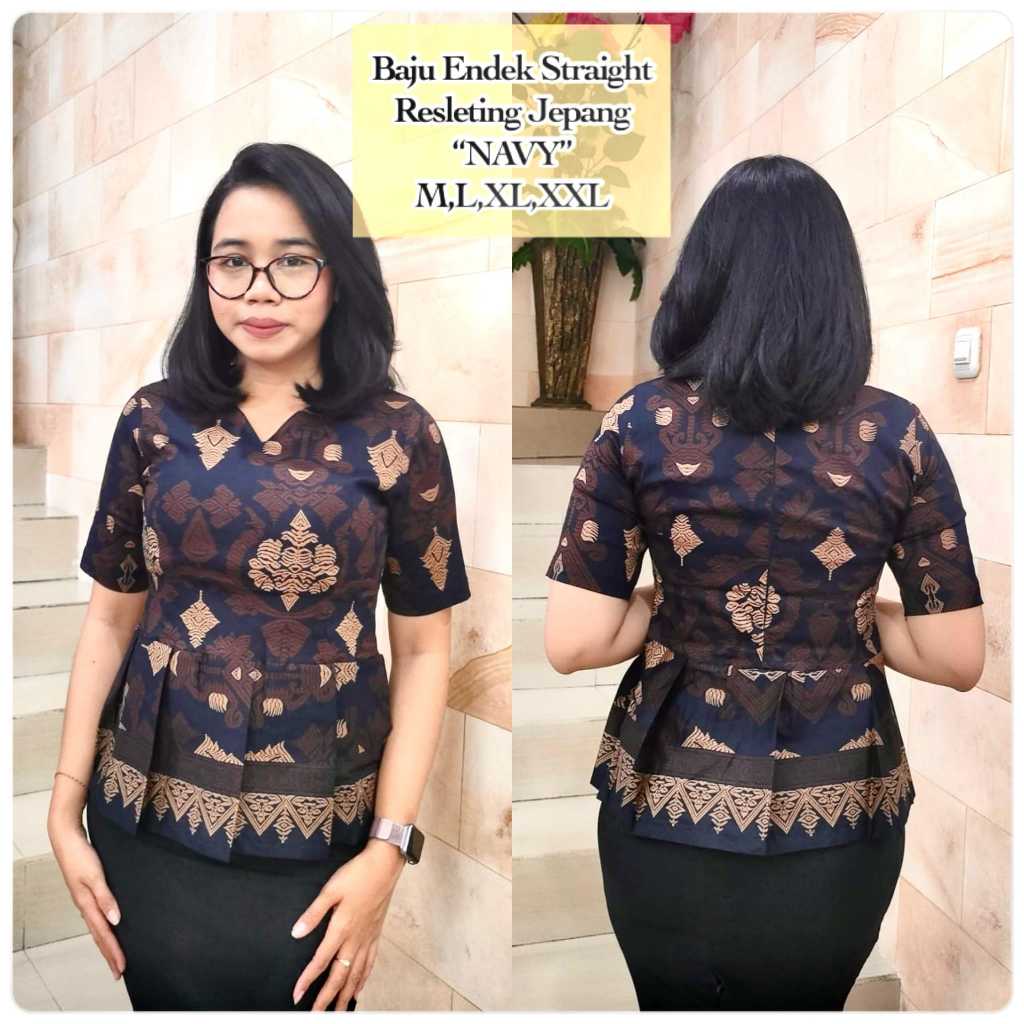 Baju Endek Wanita Full Straight[resleting belakang]