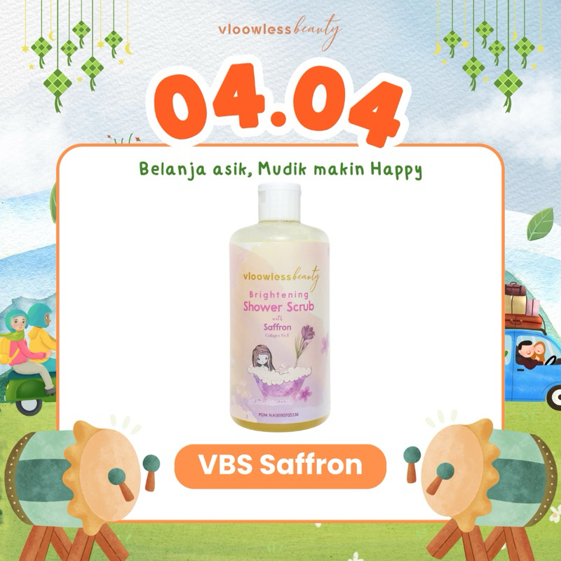 Vloowless Beauty Brightening Shower Scrub with Saffron 500ml