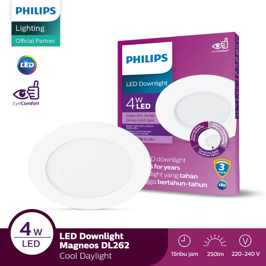 Philips Magneos LED Downlight DL262 4W,6W,9W,12W 6500K / Lampu Downlight Plafon Philips