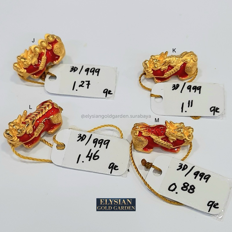 Charm Emas Naga Gelang Tali