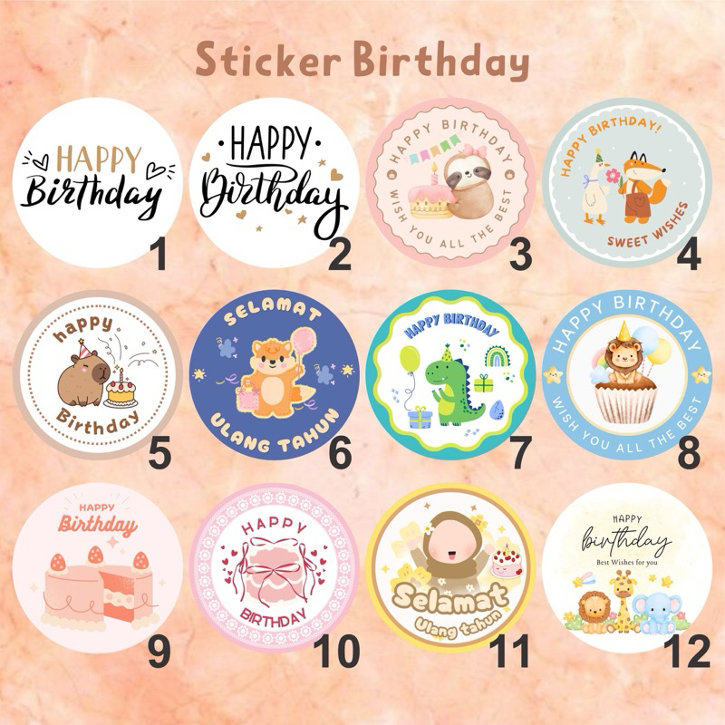 

STICKER UCAPAN BIRTHDAY ULANG TAHUN GIFT GREETING 01