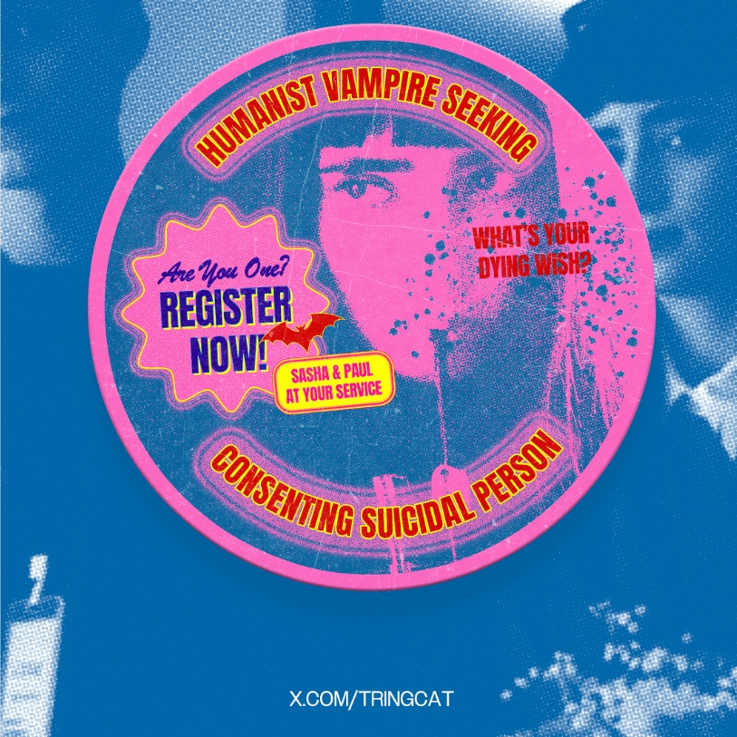 

TRINGCAT - Sticker Film Humanist Vampire Seeking Consenting Adult | Sticker Laptop / HP | Decorative Sticker