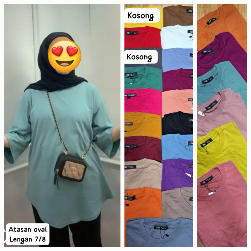 atasan kaos oversize polos oval