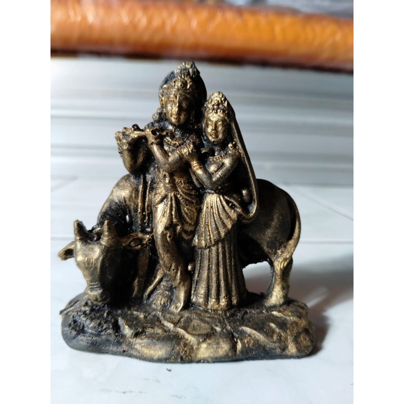 Patung Radha Krishna Mini Fiberglass finishing antik