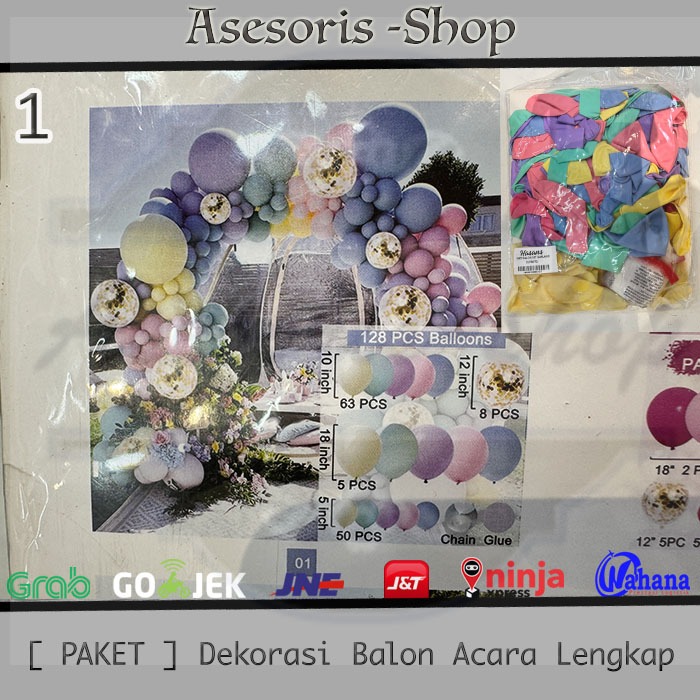 [ PAKET ] Balon Dekor | Paket Balon Dekorasi Acara | Paket Balon Ulang Tahun | 1 SET PAKET DEKOR BAL
