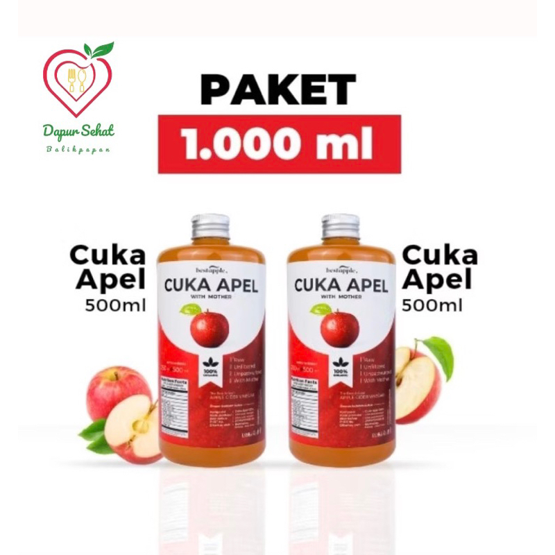 

BEST HONEY Paket Cuka Apel 1000 ml FREE SENDOK KAYU / Cuka Apel With Mother Premium / Cuka Apel Murni / COD Balikpapan Cuka Apel / Cuka Apel Original